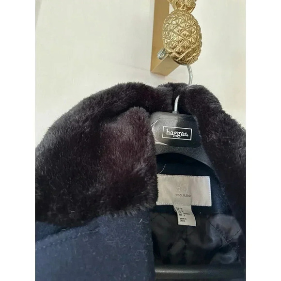 H&M Wool Blend Women’s size 6 Blue Coat - Picture 6 of 7